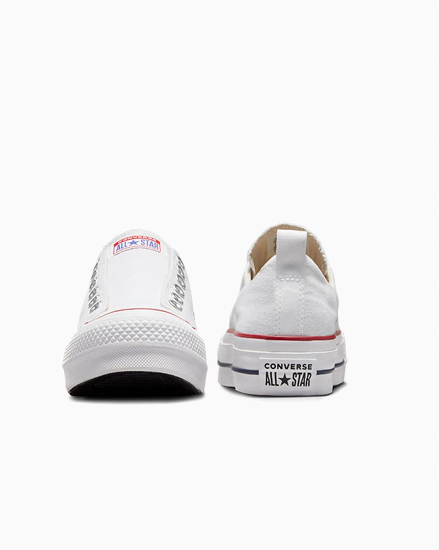 Topanky Na Platforme Converse Chuck Taylor All Star Lift Slip Nizke Damske Biele Červené Modre | SK FH5AB3